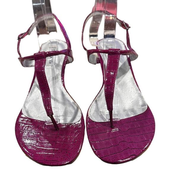Steve Madden p-kimi thong Sandals purple faux crocodile Size 9 - Picture 3 of 9